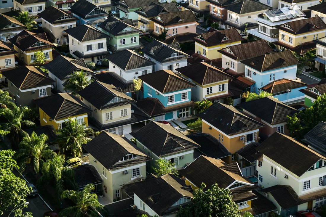Aerial view of a residential development